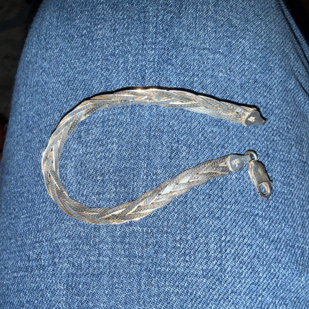 Antique Italian Silver Braided Bracelet